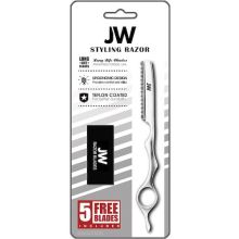 JW Professional Hair Styling Thinning Texturizing Cutting Feather Razor + 5 Replacement Blades