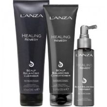 L'anza Healing Remedy Scalp Balancing Cleanser 9 oz, Treatment 3.4 oz With FREE Conditioner 8.5 oz Trio