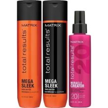 Matrix Total Results Mega Sleek Shampoo/Conditioner 10.1 oz & Miracle Creator Treatment 6.8 oz Trio