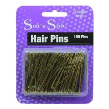 Soft 'N Style Hair Pins 100 Pins Bronze Small CD-2082